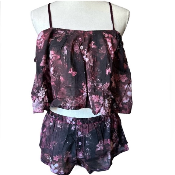 Free People Intimately Night Garden Combo Pajama Set Floral Top & Shorts NWT XL - Picture 5 of 9